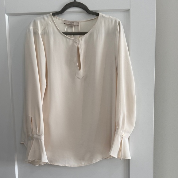LOFT Tops - LOFT Ivory Blouse with Keyhole Neckline​